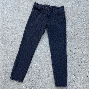 Chic Black Leopard Print Skinny Jeans